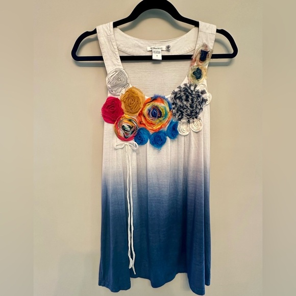Boho Colorful Artistic Floral Tank by Feratelli Small - Picture 1 of 5